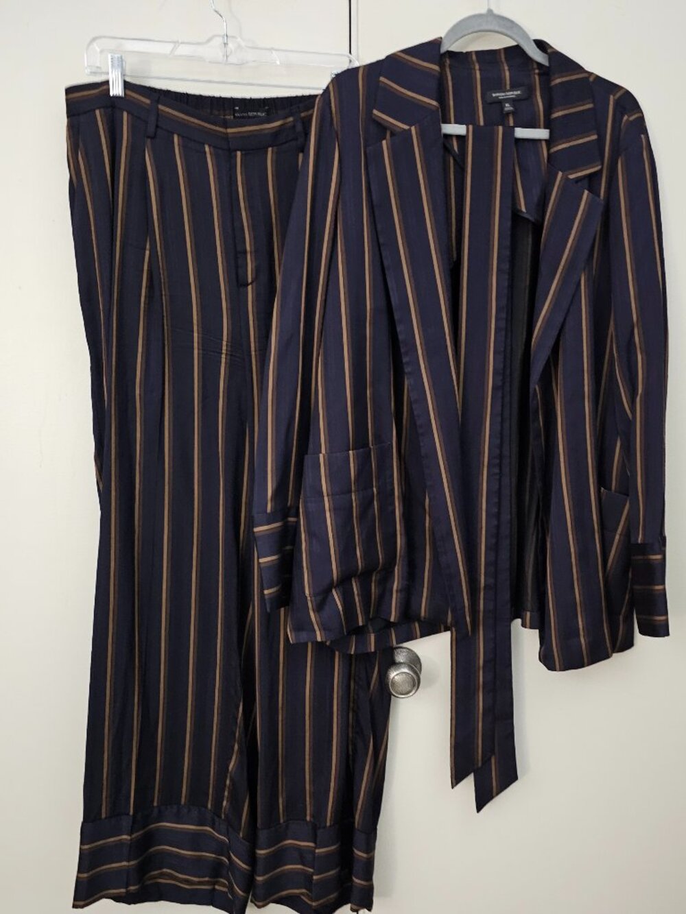 Banana Republic Spencer Striped Jacket and Pants Set  - Size XL